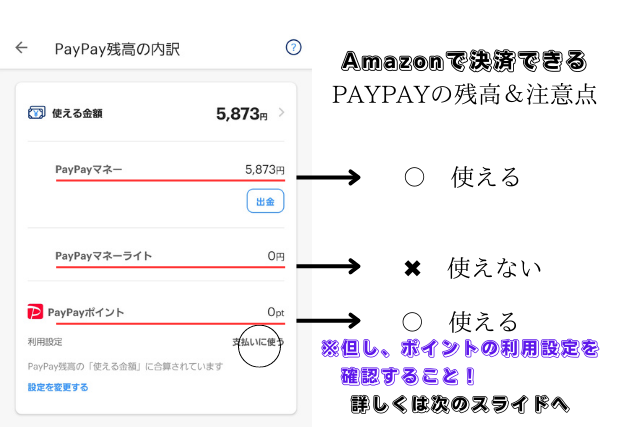 amazonで決済できるPAYPAY残高の種類2